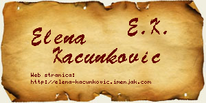 Elena Kačunković vizit kartica